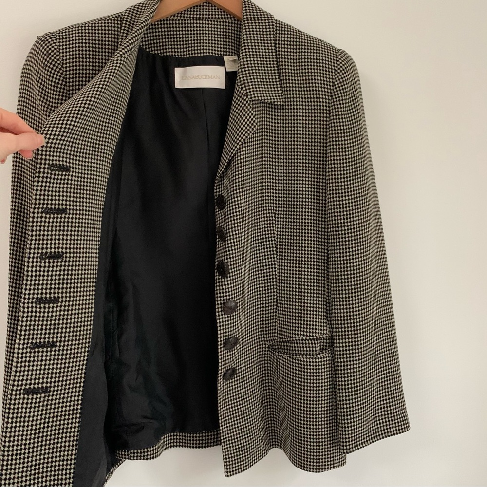 Vintage Dana Buchman Houndstooth Blazer - Picture 6 of 9